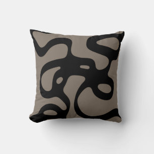 Distant Signals: Abstract Black & Grey Throw Pillow
