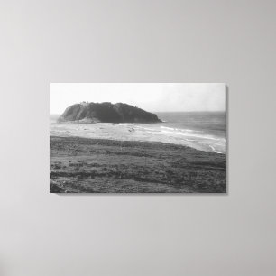 Distant View of the Point Sur Light Station Canvas Print