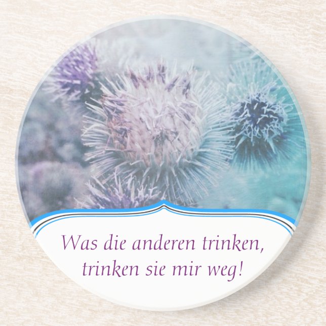 Distel Blüte Winterlich Coaster (Front)