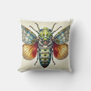 Distenia Insect 201024IREF243 - Watercolor Throw Pillow