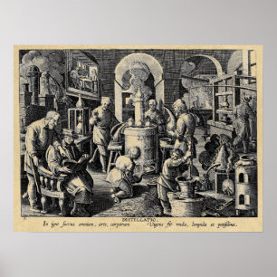 Distillation Furnace in an Alchemy Lab Poster