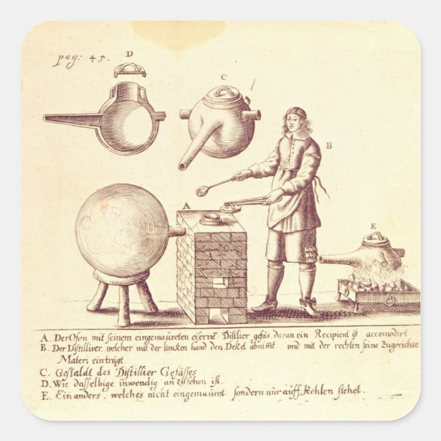 Distilling Equipment Square Sticker (Front)
