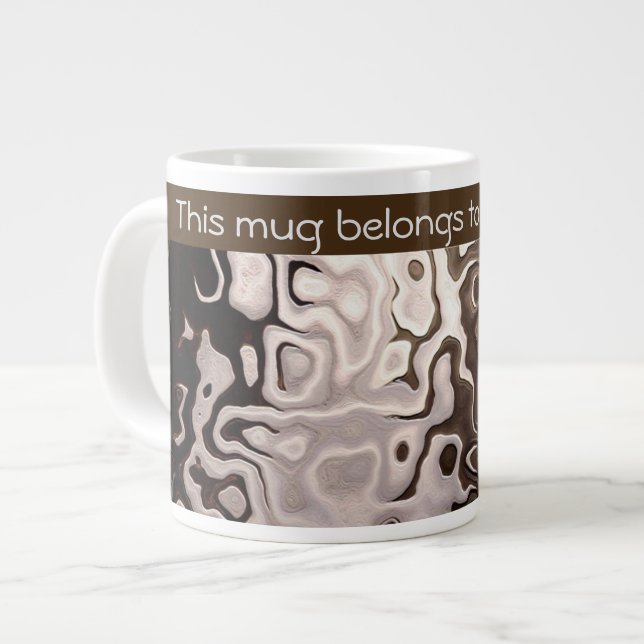 Distinctive Brown Gray Shimmering Snakeskin Effect Large Coffee Mug (Front Left)