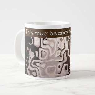 Distinctive Brown Grey Shimmering Snakeskin Effect Large Coffee Mug