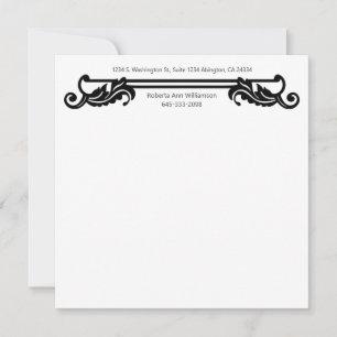 Distinctive Floral Leaf Bold Black Line Border Card