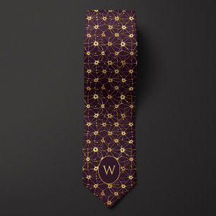 Distinctive Gold and Brown Neural Network Tie