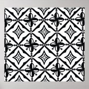 Distinctive Indonesian Batik: Vintage Motifs. Poster
