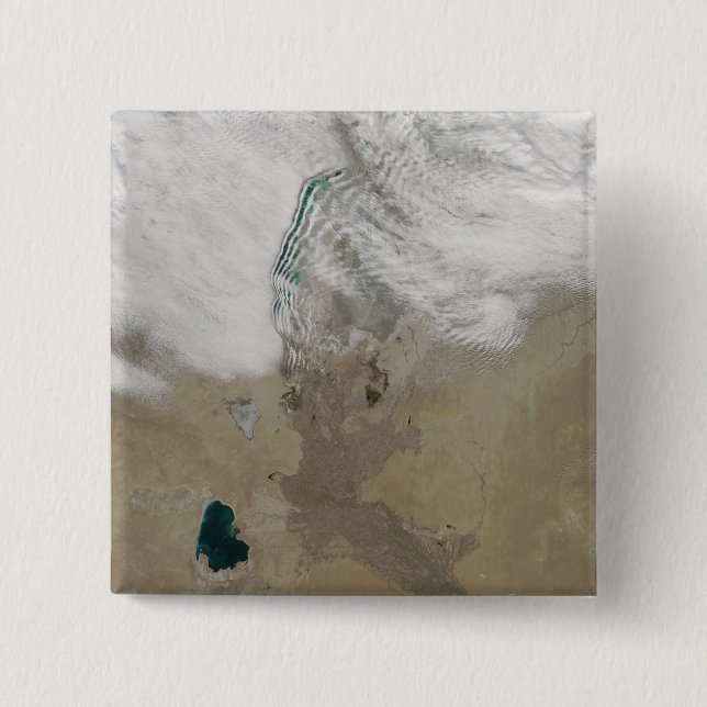 Distinctive lines of clouds 2 inch square button (Front)