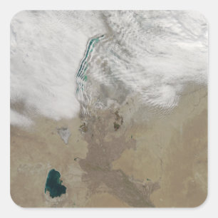 Distinctive lines of clouds square sticker