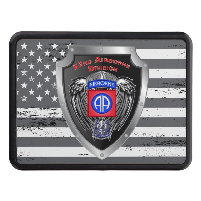 Distinguished 82nd Airborne Division “All The Way" Trailer Hitch Cover (Front)