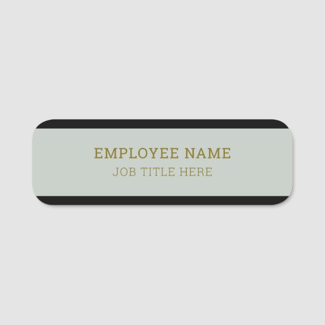 Distinguished Appearance With Light Green & Black Name Tag (Front)