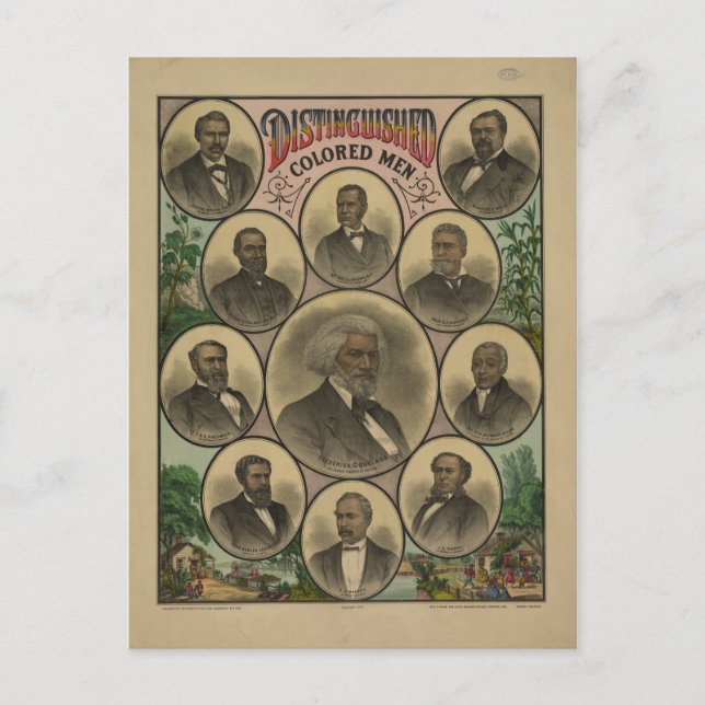 Distinguished Coloured Men Frederick Douglass 1883 Postcard (Front)