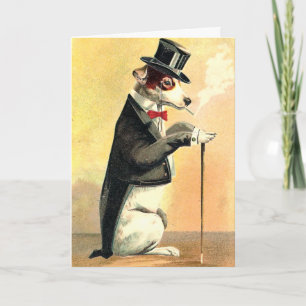 Distinguished Dog New Year Wishes Holiday Card