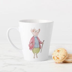 Distinguished Pig coffee mug. Latte Mug