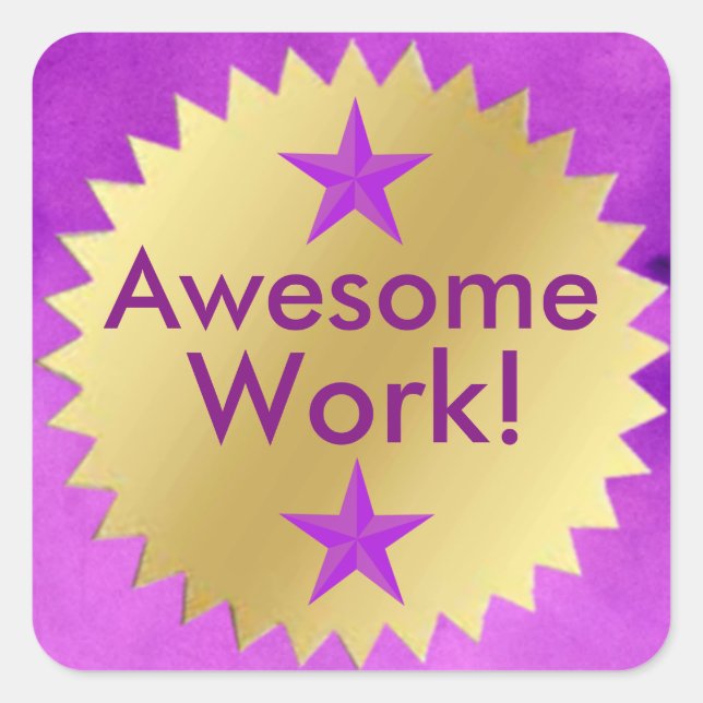 Distinguished Student's Awesome Work Award Sticker (Front)