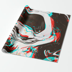 Distorted and glitched texture of marbled ink surf wrapping paper