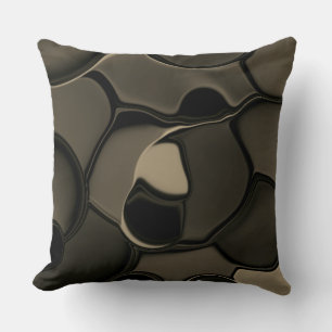 Distorted and strange shapes, brown and beige? throw pillow