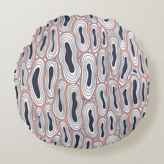 Distorted black holes abstract seamless pattern. c round pillow (Front)