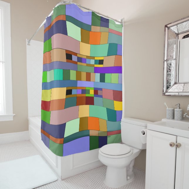 Distorted Designs Shower Curtain (In Situ)