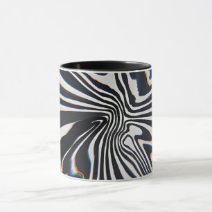 Distorted Line Art Prismatic Glitch Mug