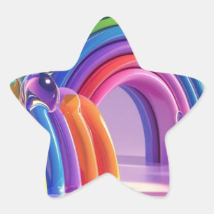 Distorted Rainbows Star Sticker