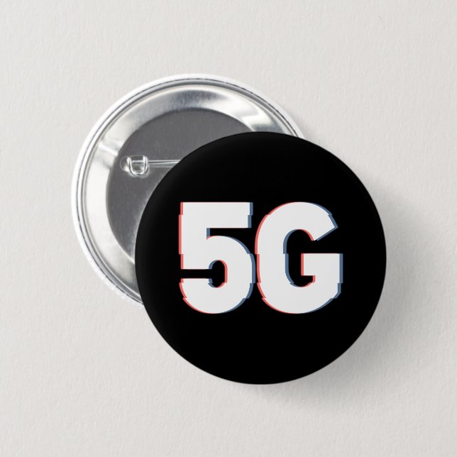 Distorted Reality Alert for 5G Danger 2 Inch Round Button (Front & Back)