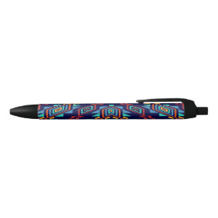 Distorted shapes abstract design black ink pen