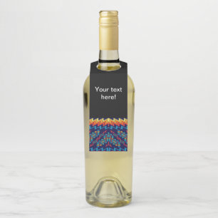 Distorted shapes abstract design bottle tag