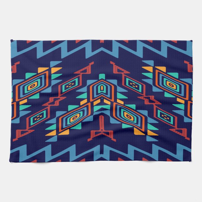 Distorted shapes abstract design kitchen towel (Horizontal)