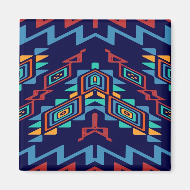 Distorted shapes abstract design magnet (Front)