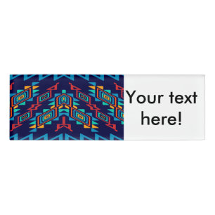 Distorted shapes abstract design name tag
