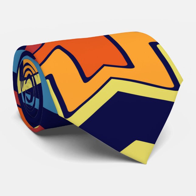 Distorted shapes abstract design tie (Rolled)