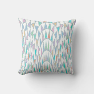 Distorted Triangles Pastel Pattern Throw Pillow