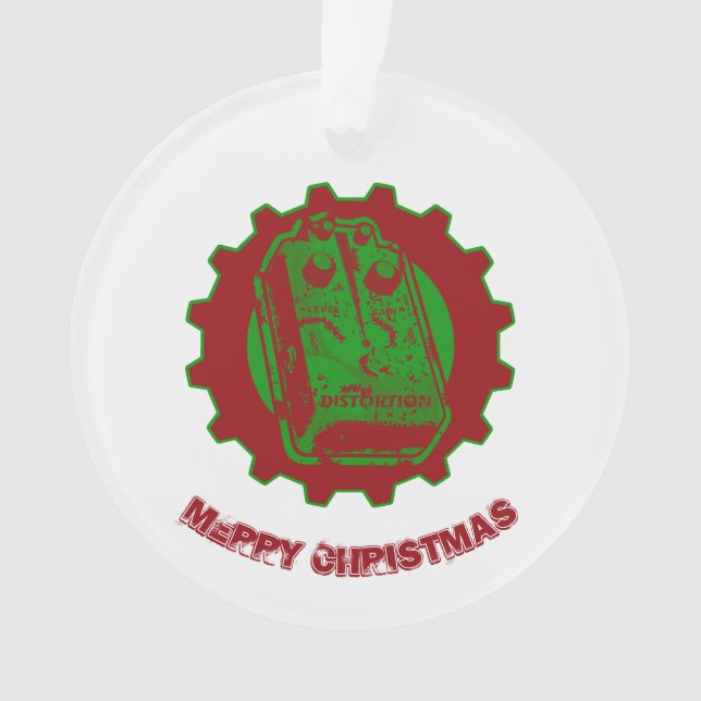 Distortion Pedal Christmas Colours 2 Ornament (Front)