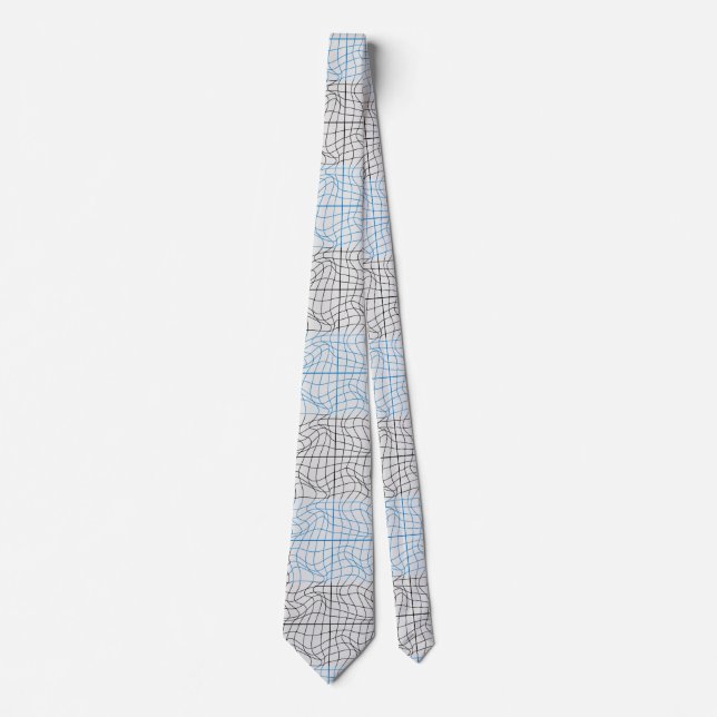 Distortion Wireframe 10 BKB.W OffWhite BG Tie (Front)