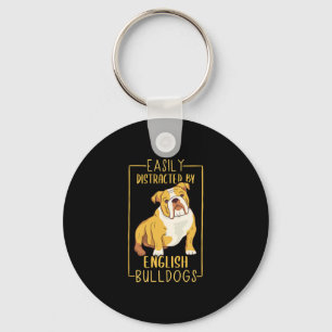 Distracted By English Bulldogs – Cute English Bull Keychain