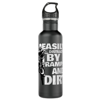 Distracted by Ramps and dirt Mountainbiker and BMX 710 Ml Water Bottle