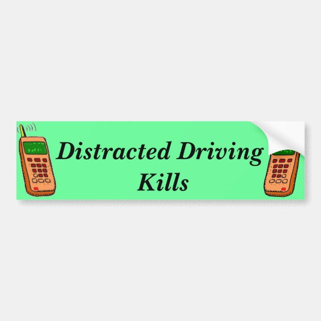 Distracted Driving Bumper Sticker (Front)