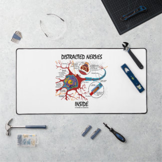 Distracted Nerves Inside Neuron Synapse Humour Desk Mat