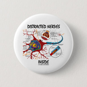 Distracted Nerves Inside (Synapse) 2 Inch Round Button