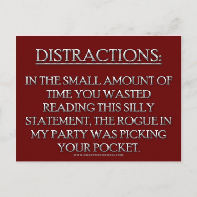 Distractions Postcard (Front)