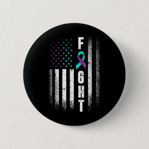 Distress American Flag Fight Suicide Prevention Aw 2 Inch Round Button