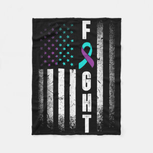 Distress American Flag Fight Suicide Prevention Aw Fleece Blanket
