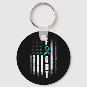 Distress American Flag Fight Suicide Prevention Aw Keychain