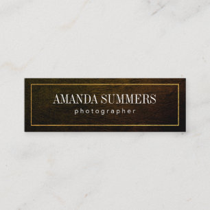 Distress Gold Border Mini Business Card