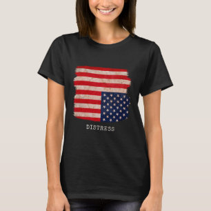 Distress Upside Down American Patriotic 4th July D T-Shirt