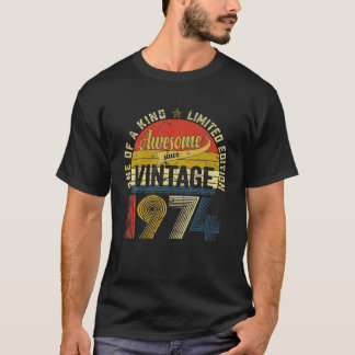 Distressed 47Th B-Day Vintage 1974 Retro 47 Years T-Shirt