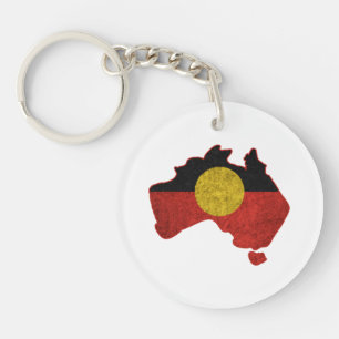 Distressed Aboriginal Flag Keychain