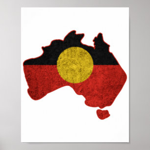 Distressed Aboriginal Flag  Poster