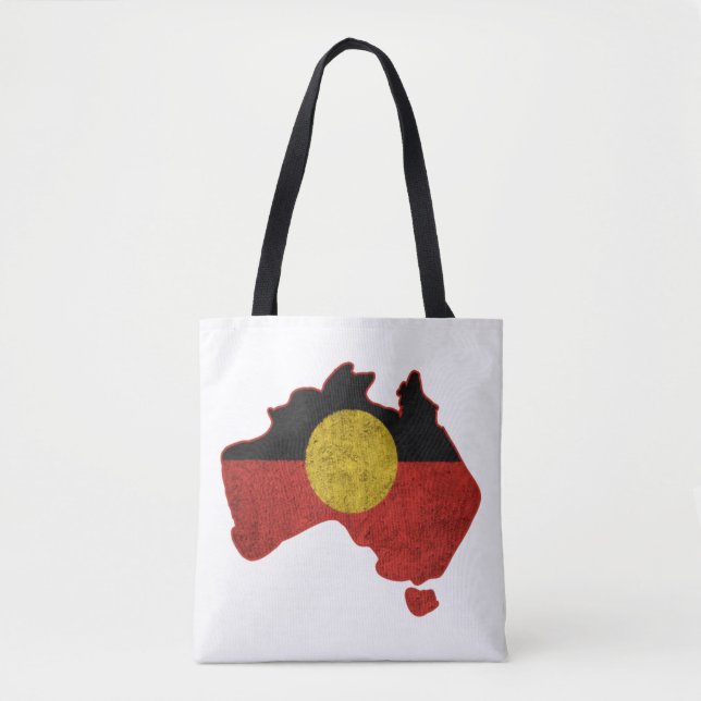 Distressed Aboriginal Flag  Tote Bag (Front)